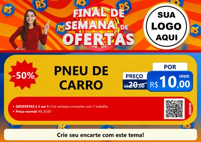 Modelo de Cartaz para Cartaz A4 Horizontal com o tema Final de Semana de Ofertas para Auto peças