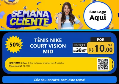 Modelo de Cartaz para Cartaz A4 Horizontal com o tema Semana do Cliente para Calçados