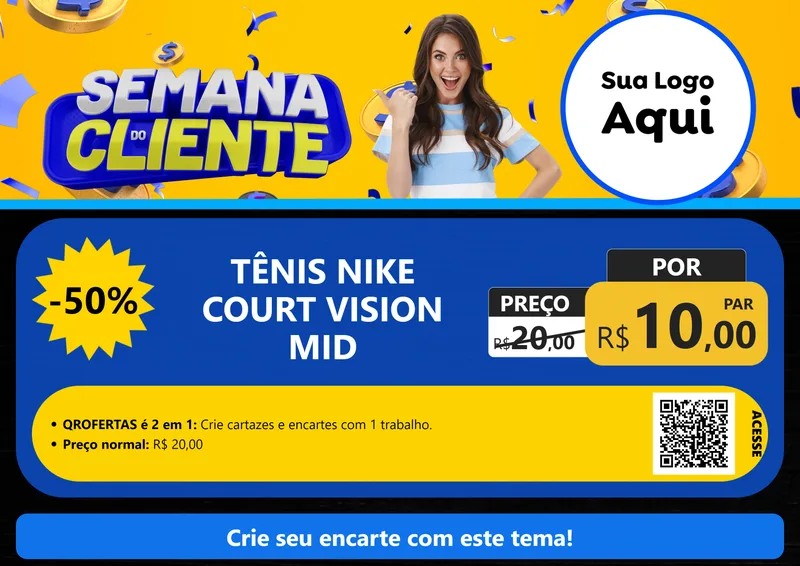 Modelo de Cartaz para Cartaz A4 Horizontal com o tema Semana do Cliente para Calçados