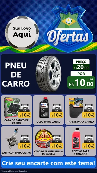 Modelo de Rede Social para Stories com o tema Ofertas (Futebol) para Auto peças