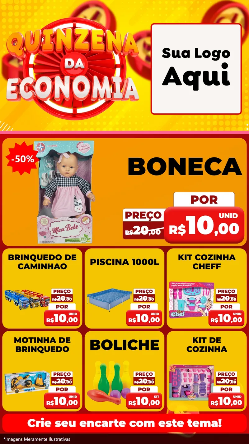 Modelo de Rede Social para Stories com o tema Quinzena Da Economia para Brinquedos