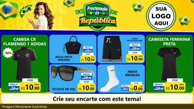 Modelo de TV para TV Horizontal com o tema Proclamação da República para Roupas e acessórios