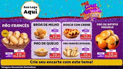 Modelo de TV para TV Horizontal com o tema Pré Carnaval de Ofertas para Padaria