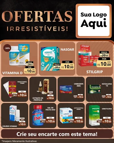 Modelo de Rede Social para Feed Instagram com o tema Ofertas Irresistíveis! para Farmácia
