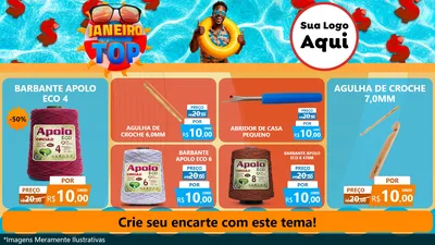 Modelo de TV para TV Horizontal com o tema Janeiro Top para Armarinho e Aviamentos
