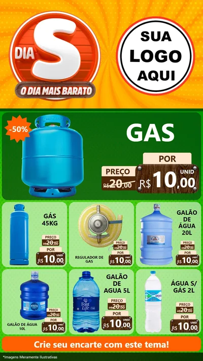 Modelo de Rede Social para Stories com o tema Dia S - O Dia Mais Barato para Água e gás