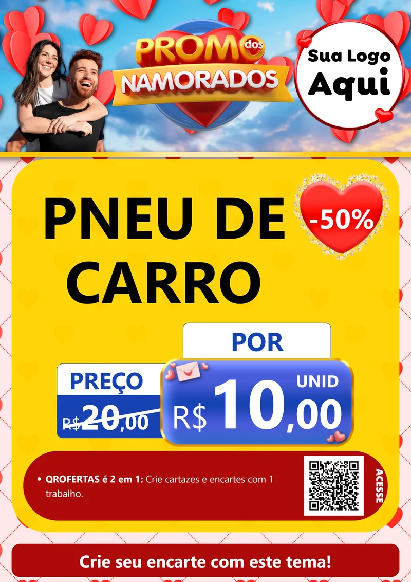Modelo de Cartaz para Cartaz A4 Vertical com o tema Promo dos Namorados para Auto peças