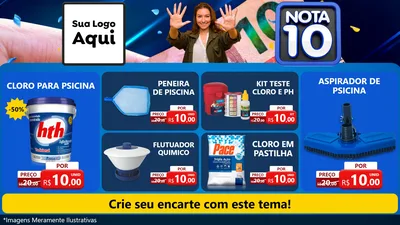Modelo de TV para TV Horizontal com o tema Nota 10 para Produtos para Piscina