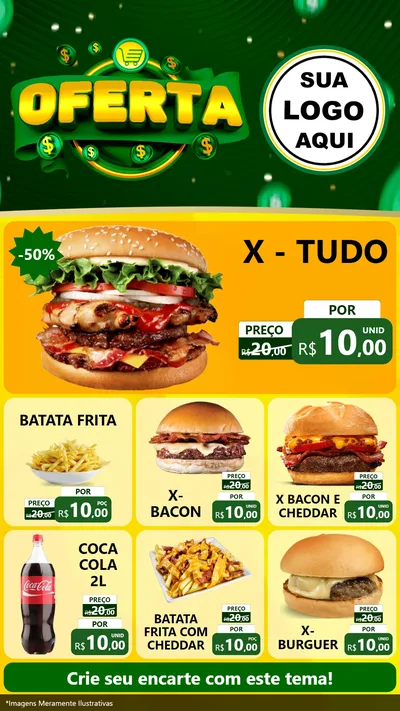 Modelo de Rede Social para Stories com o tema Oferta para Hamburgueria