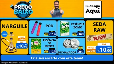 Modelo de TV para TV Horizontal com o tema Preço Baixo para Tabacaria