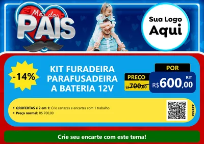 Modelo de Cartaz para Cartaz A4 Horizontal com o tema Mês Dos Pais para Maquinas e Ferramentas