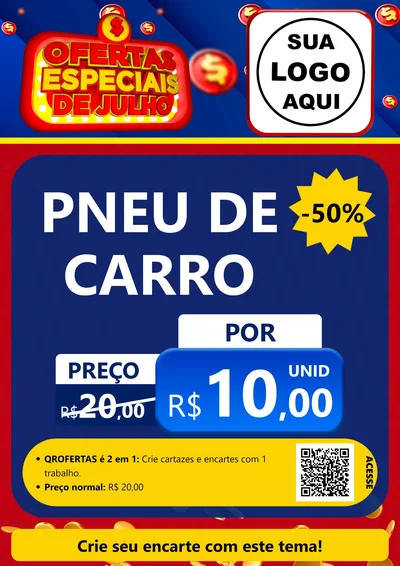 Modelo de Cartaz para Cartaz A4 Vertical com o tema Ofertas Especiais de Julho para Auto peças