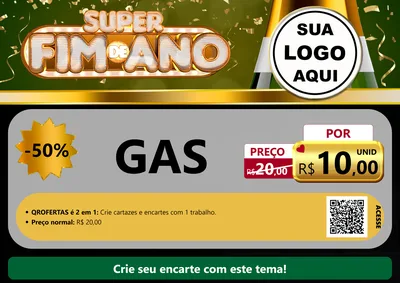 Modelo de Cartaz para Cartaz A4 Horizontal com o tema Super Fim de Ano para Água e gás