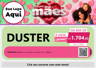 Modelo de Cartaz para Cartaz A4 Horizontal com o tema Dia das Mães para Concessionaria de Carros
