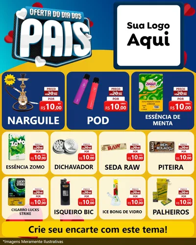 Modelo de Rede Social para Feed Instagram com o tema Oferta Do Dia Dos Pais para Tabacaria