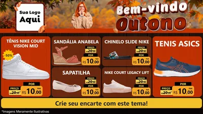 Modelo de TV para TV Horizontal com o tema Bem-vindo Outono para Calçados
