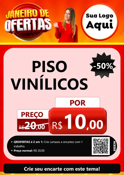 Modelo de Cartaz para Cartaz A4 Vertical com o tema Janeiro de Ofertas para Material para Construção