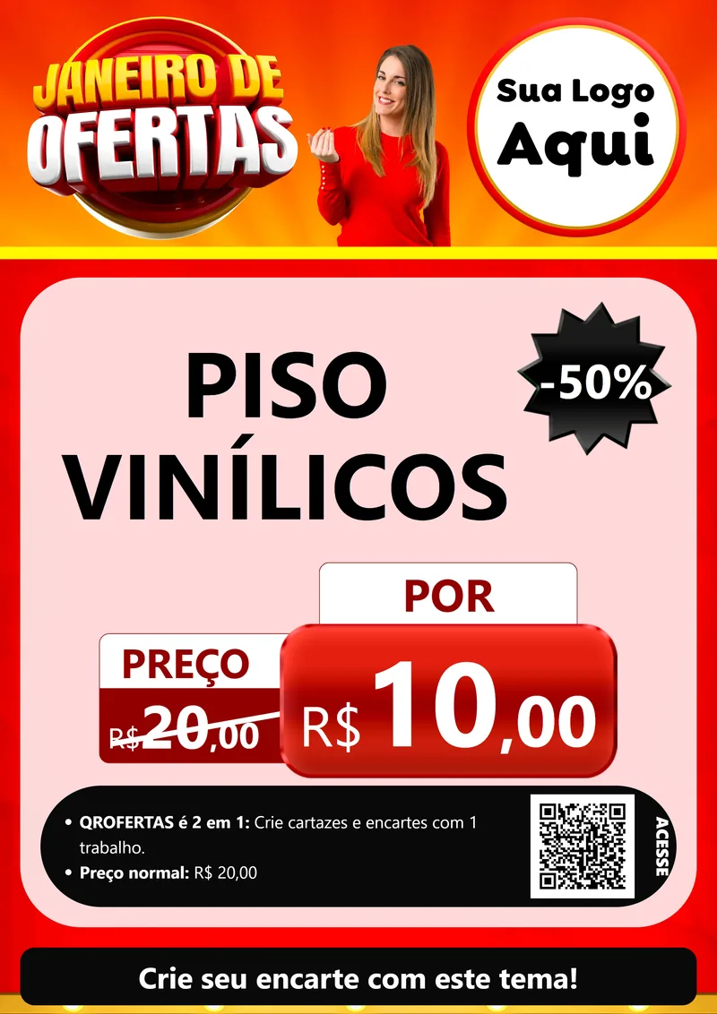 Modelo de Cartaz para Cartaz A4 Vertical com o tema Janeiro de Ofertas para Material para Construção