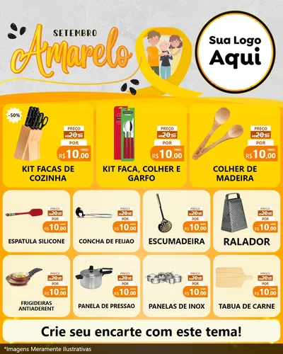Modelo de Rede Social para Feed Instagram com o tema Setembro Amarelo para Utilidades Domésticas