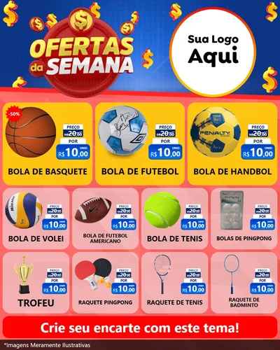 Modelo de Rede Social para Feed Instagram com o tema Ofertas Da Semana para Artigos Esportivos