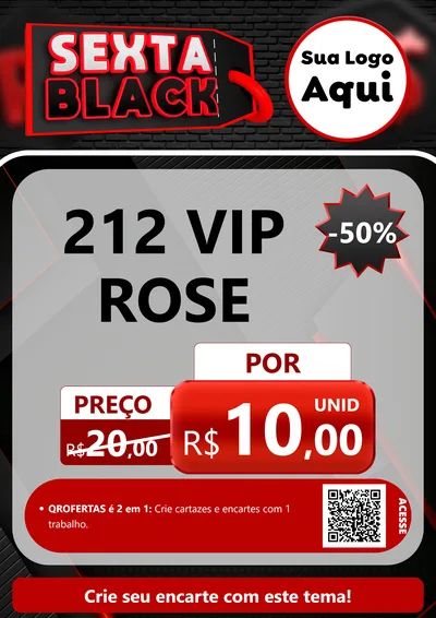 Modelo de Cartaz para Cartaz A4 Vertical com o tema Sexta Black para Perfumes