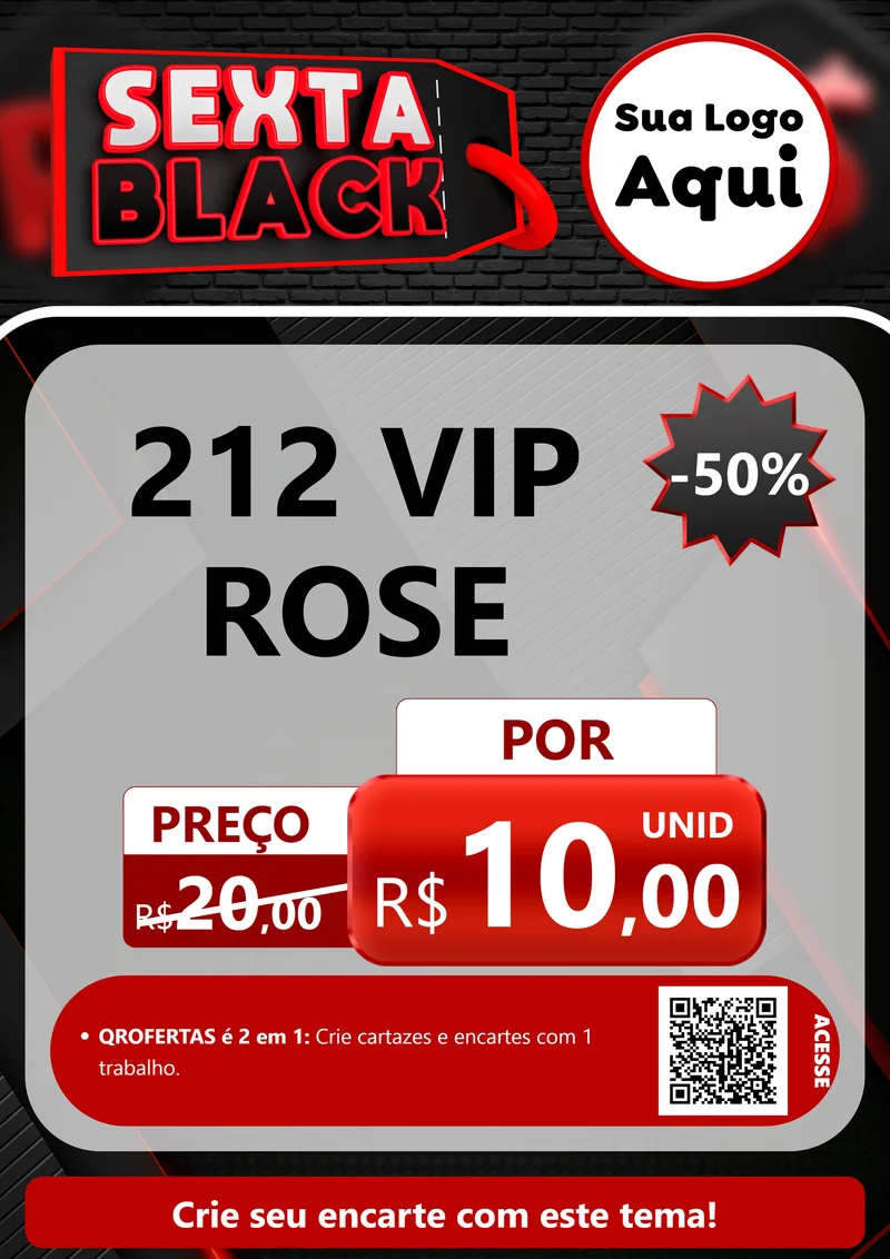 Modelo de Cartaz para Cartaz A4 Vertical com o tema Sexta Black para Perfumes