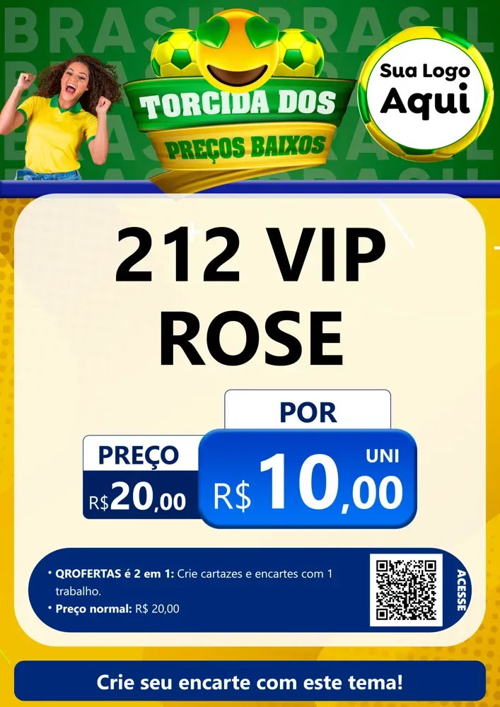 Modelo de Cartaz para Cartaz A4 Vertical com o tema Torcida dos Preços Baixos - Copa para Perfumes