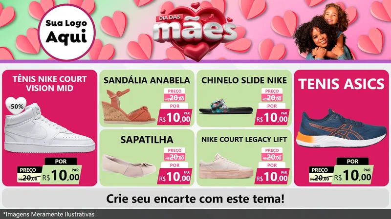 Modelo de TV para TV Horizontal com o tema Dia das Mães para Calçados