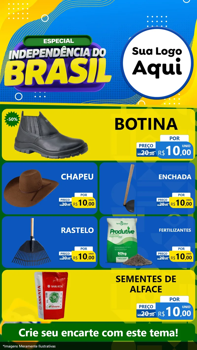 Modelo de TV para TV Vertical com o tema Especial Independência do Brasil para Agropecuária