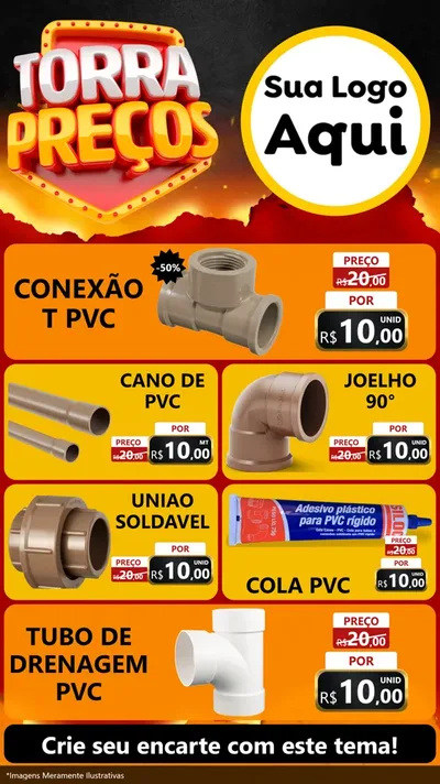 Modelo de TV para TV Vertical com o tema Torra Preços para Tubos e conexões