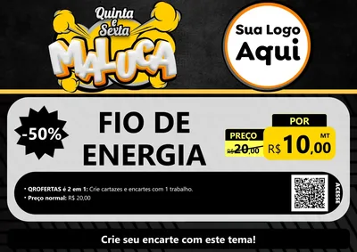 Modelo de Cartaz para Cartaz A4 Horizontal com o tema Quinta e Sexta Maluca para Materiais Elétricos