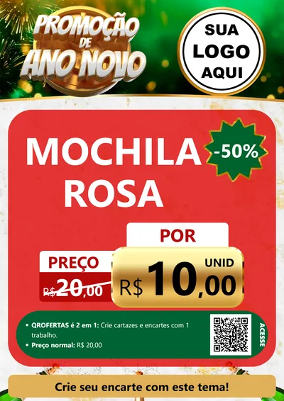 Modelo de Cartaz para Cartaz A4 Vertical com o tema Promoção de Ano Novo para Papelaria