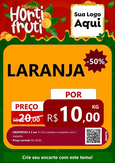 Modelo de Cartaz para Cartaz A4 Vertical com o tema Especial Hortifruti para Hortifrúti