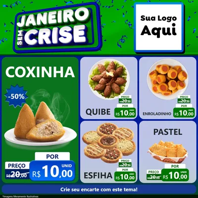 Modelo de Rede Social para Feed Facebook com o tema Janeiro Sem Crise para Salgadaria