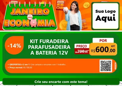 Modelo de Cartaz para Cartaz A4 Horizontal com o tema Janeiro da Economia para Maquinas e Ferramentas