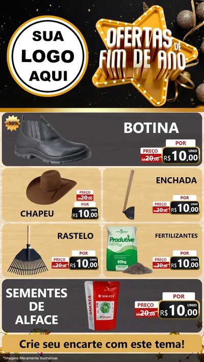 Modelo de TV para TV Vertical com o tema Ofertas de Fim de Ano para Agropecuária