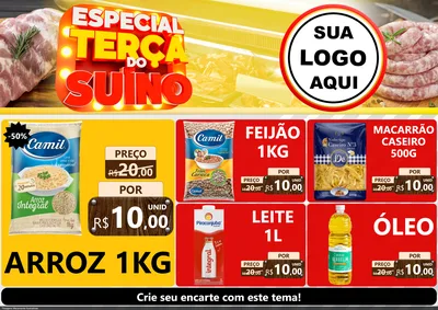 Modelo de Encarte para Encarte A4 Horizontal com o tema Especial Terça do Suíno