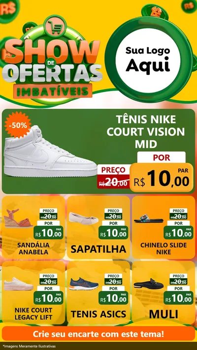 Modelo de Rede Social para Stories com o tema Show de Ofertas Imbatíveis para Calçados