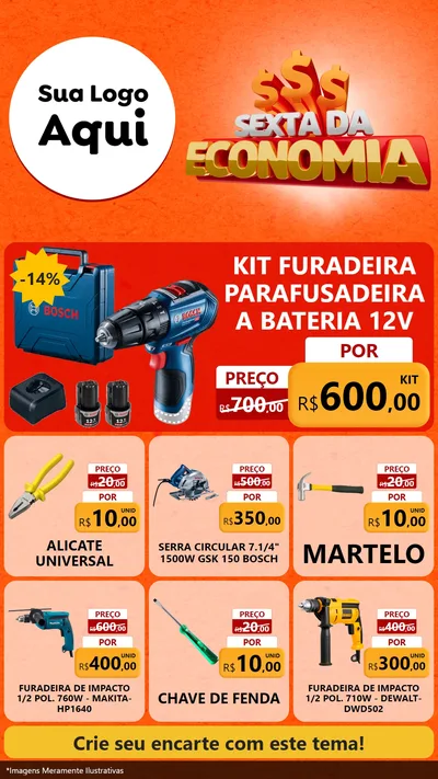 Modelo de Rede Social para Stories com o tema Sexta da Economia para Maquinas e Ferramentas