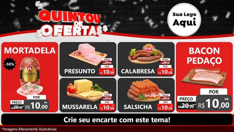 Modelo de TV para TV Horizontal com o tema Quintou de Ofertas para Frios e Laticínios