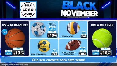 Modelo de TV para TV Horizontal com o tema Black November para Artigos Esportivos