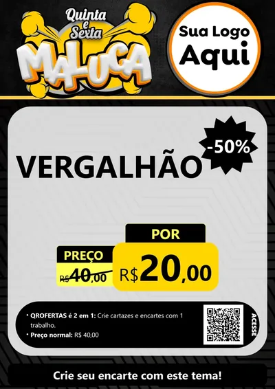 Modelo de Cartaz para Cartaz A4 Vertical com o tema Quinta e Sexta Maluca para Ferragens