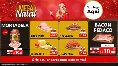 Modelo de TV para TV Horizontal com o tema Mega Natal para Frios e Laticínios