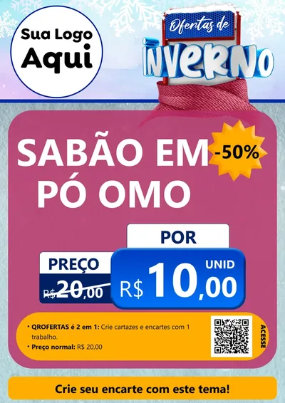 Modelo de Cartaz para Cartaz A4 Vertical com o tema Ofertas de Inverno para Produtos de Limpeza