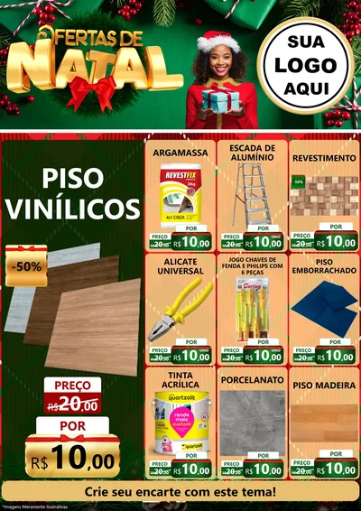 Modelo de Encarte para Encarte A4 Vertical com o tema Ofertas de Natal para Material para Construção