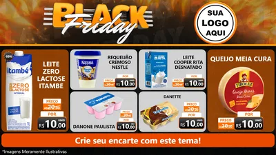 Modelo de TV para TV Horizontal com o tema Black Friday para Frios e Laticínios