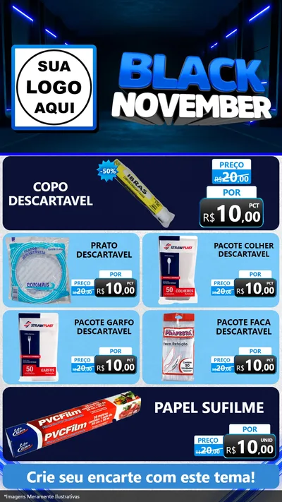 Modelo de TV para TV Vertical com o tema Black November para Embalagens