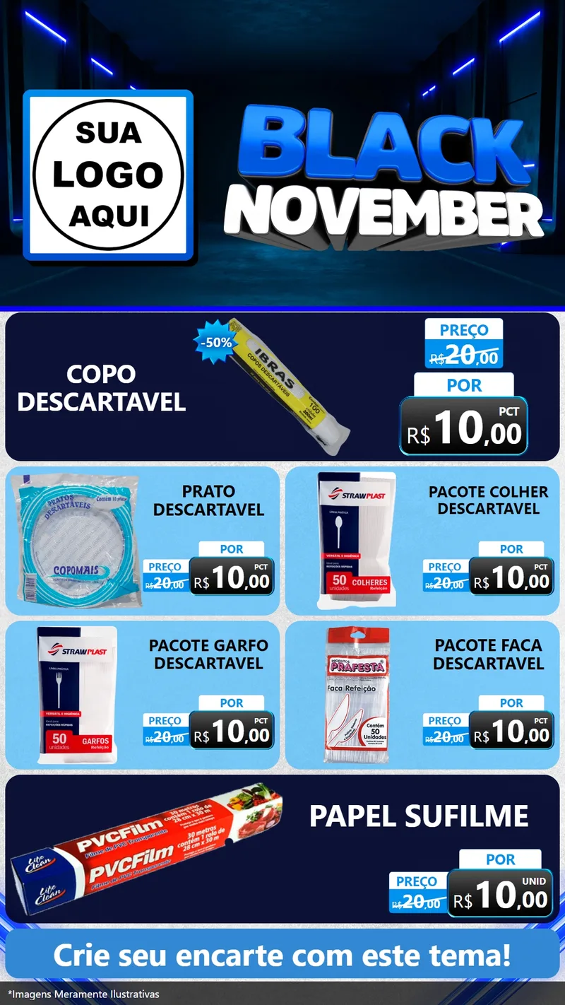 Modelo de TV para TV Vertical com o tema Black November para Embalagens