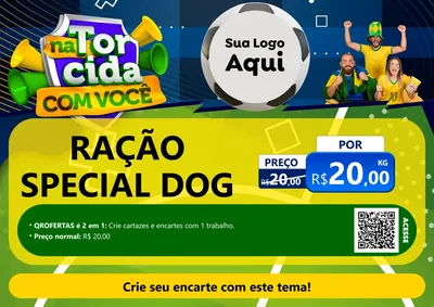 Modelo de Cartaz para Cartaz A4 Horizontal com o tema Na Torcida Com Você - Copa para Pet Shop