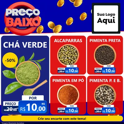 Modelo de Rede Social para Feed Facebook com o tema Preço Baixo para Produtos Naturais